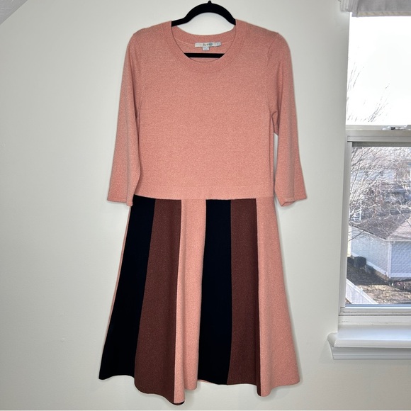 Boden Rosemary Dress Striped Knit Sweater Dress Pink Brown Size 12 - Picture 3 of 10